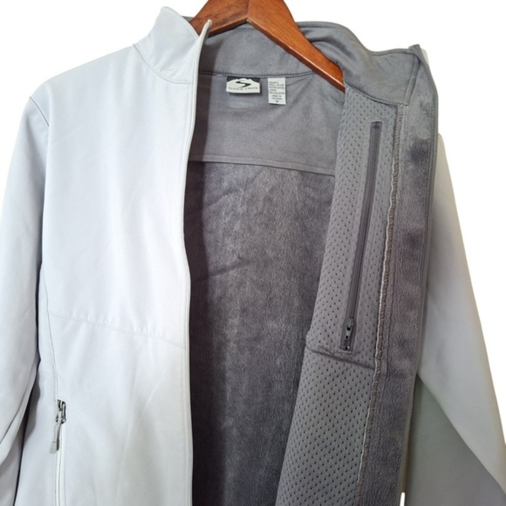 Storm Creek Women's Soft Shell Jacket Light Gray Fleece Lined Zip Front Size M